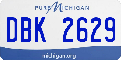 MI license plate DBK2629
