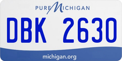 MI license plate DBK2630