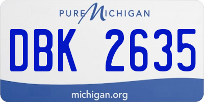 MI license plate DBK2635