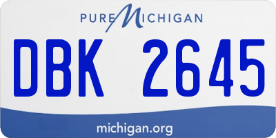 MI license plate DBK2645