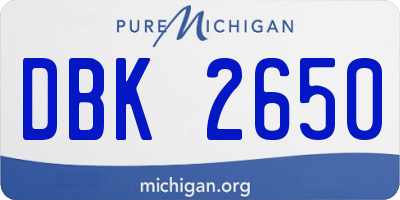 MI license plate DBK2650