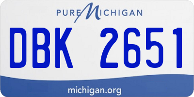 MI license plate DBK2651