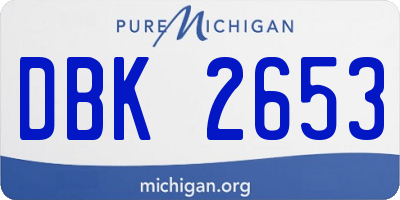 MI license plate DBK2653