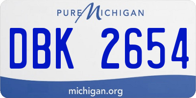 MI license plate DBK2654