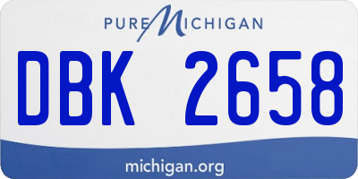 MI license plate DBK2658