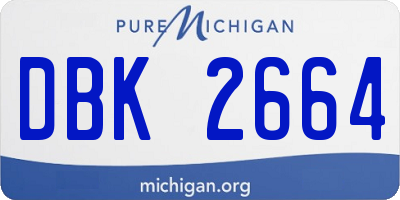MI license plate DBK2664