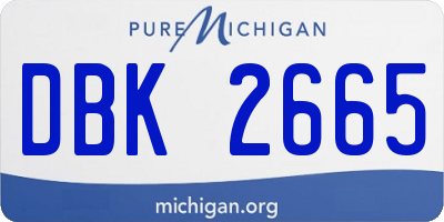 MI license plate DBK2665
