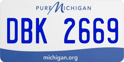 MI license plate DBK2669