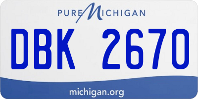 MI license plate DBK2670