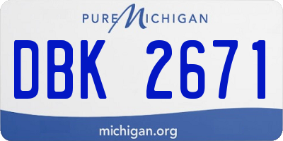 MI license plate DBK2671