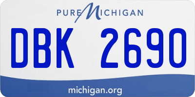 MI license plate DBK2690