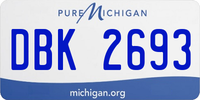 MI license plate DBK2693