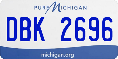 MI license plate DBK2696