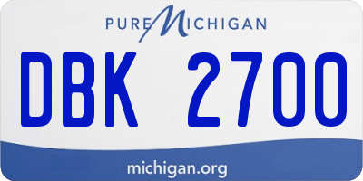 MI license plate DBK2700