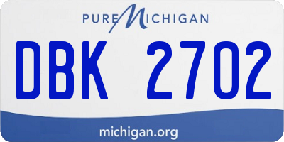 MI license plate DBK2702