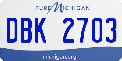 MI license plate DBK2703