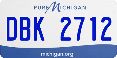 MI license plate DBK2712