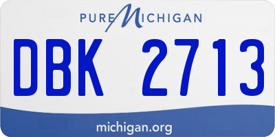 MI license plate DBK2713