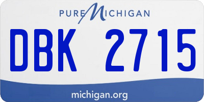 MI license plate DBK2715