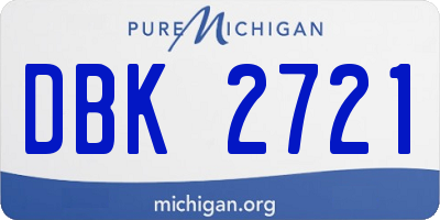 MI license plate DBK2721