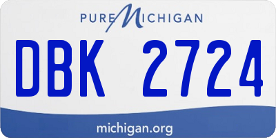 MI license plate DBK2724
