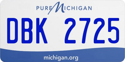 MI license plate DBK2725