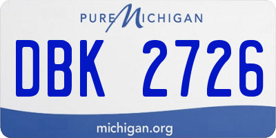 MI license plate DBK2726