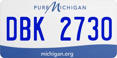 MI license plate DBK2730
