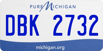 MI license plate DBK2732