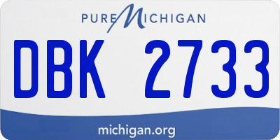 MI license plate DBK2733