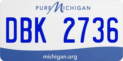 MI license plate DBK2736
