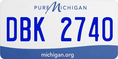 MI license plate DBK2740