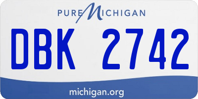 MI license plate DBK2742
