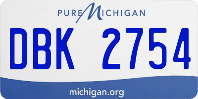 MI license plate DBK2754