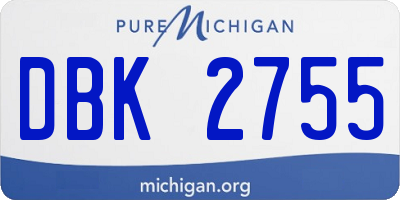 MI license plate DBK2755