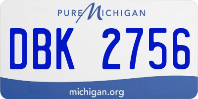 MI license plate DBK2756
