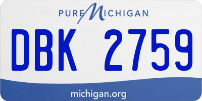 MI license plate DBK2759