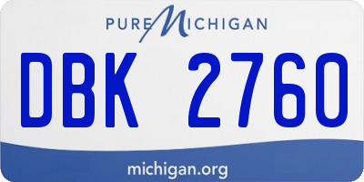 MI license plate DBK2760