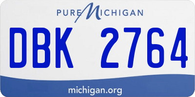 MI license plate DBK2764
