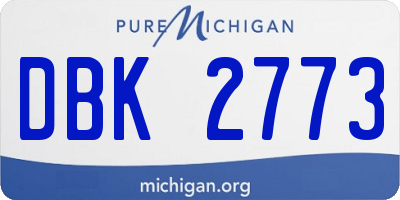 MI license plate DBK2773