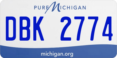 MI license plate DBK2774