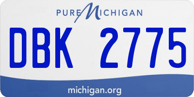 MI license plate DBK2775