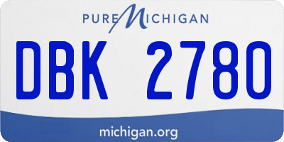 MI license plate DBK2780