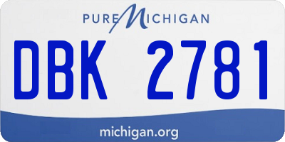 MI license plate DBK2781