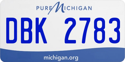 MI license plate DBK2783