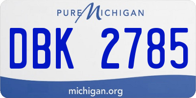 MI license plate DBK2785