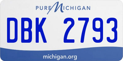 MI license plate DBK2793