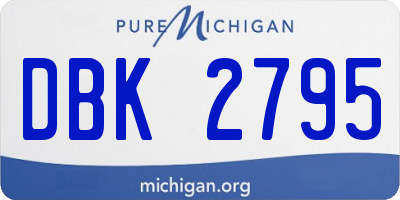 MI license plate DBK2795