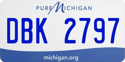 MI license plate DBK2797