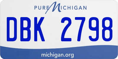 MI license plate DBK2798